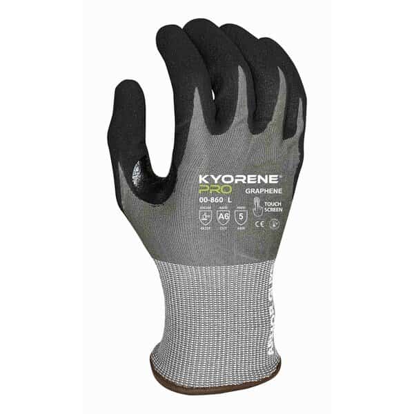 Coated Gloves, HCT MicroFoam Nitrile Palm, Gray/Black, L 12 PK