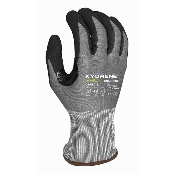 Coated Gloves, HCT MicroFoam Nitrile Palm, Gray/Black, S 12 PK