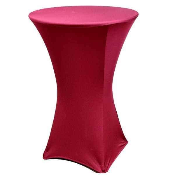 Spandex Fitted Stretch Table Cover for 30" Cocktail Table, Burgundy