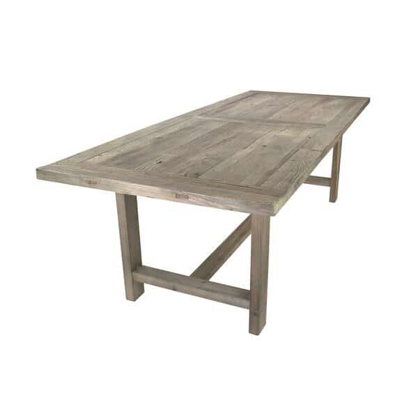 H Legs with Bar for Reclaimed Elm Wood Farm Table