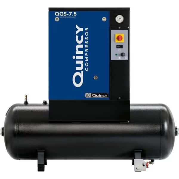 Quincy QGS 7.5-HP 60- Gallon Tank Mounted Rotary Screw Air Compressor 230/1/60