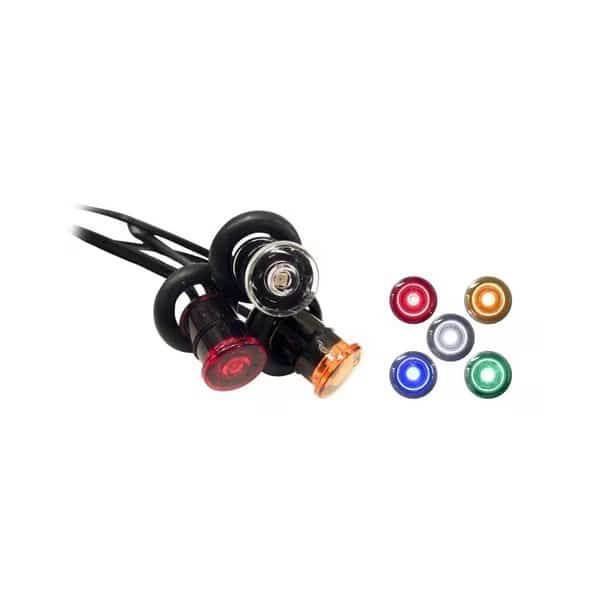 3/4" Mini P2 Sidemarker Ambr Lens Wht Grnd Wire