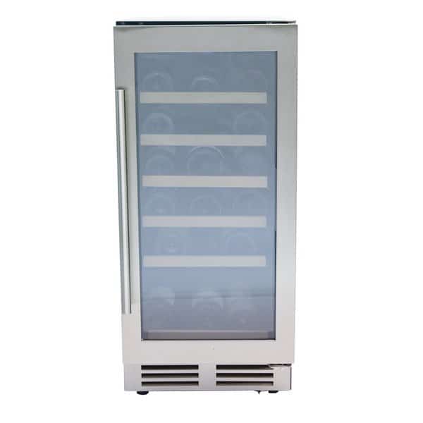 Avanti 28 Bottle DESIGNER Series Wine Cooler, Stainless Steel with Black Cabinet