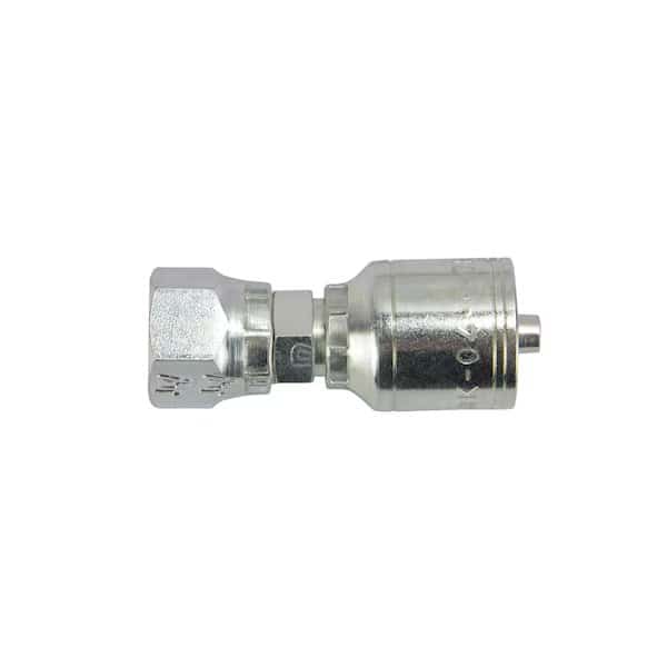Hydraulic Crimp Hose Fitting - SAE 37 Degree JIC F - Swivel - 1/2 ID, 3/4-16 Thread