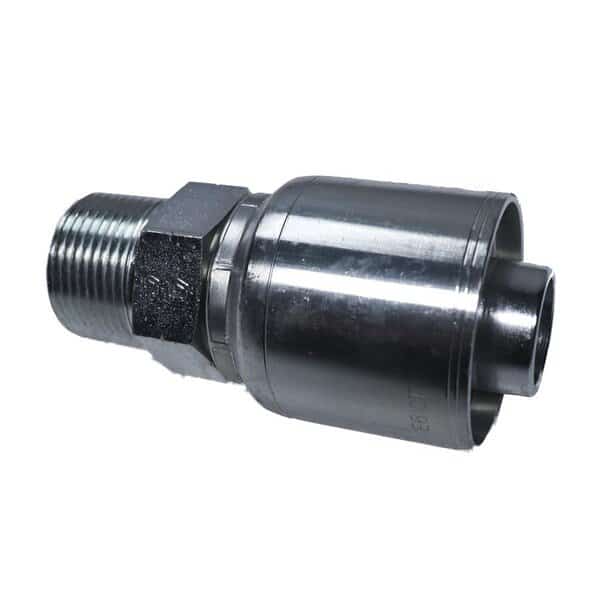 Hydraulic Crimp Hose Fitting - SAE 37 Degree JICM - Rigid - 3/8 ID, 3/4-16 Thread