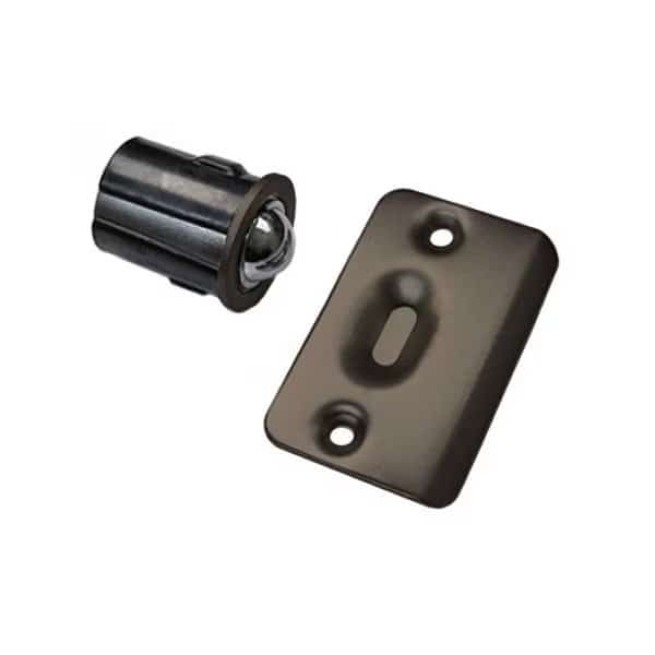 Adjustable Drive-In Ball Catch Full Lip Strike, 1-3/8 x 2-1/4 Round Corner Strike, US10B Oil