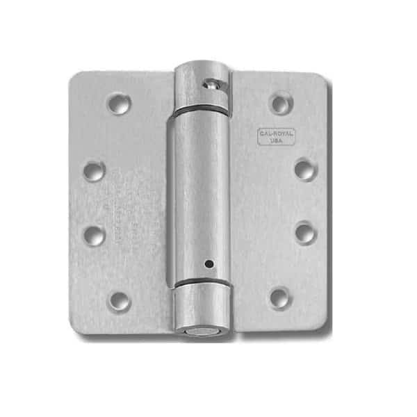 4 x 4 Full Mortise, 1/4 Radius Round Corner, Spring Hinge, .110 Gauge, US26 Bright Chrome