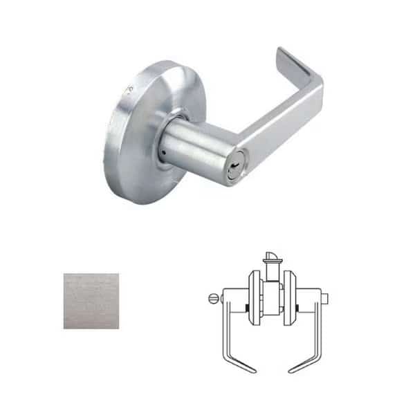 Design Privacy Lever Lock, 2-3/4 Backset, ASA Strike, US26D Satin Chrome