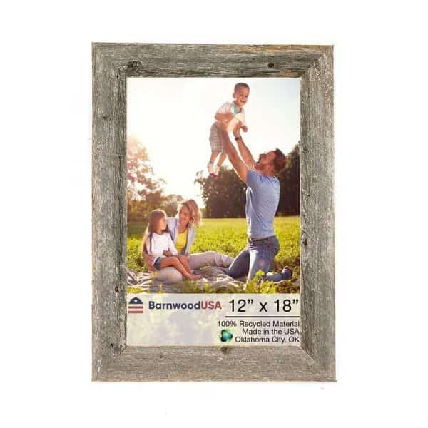 Rustic Farmhouse Reclaimed 12x18 Picture Frame (Nat. Weathered Gray)