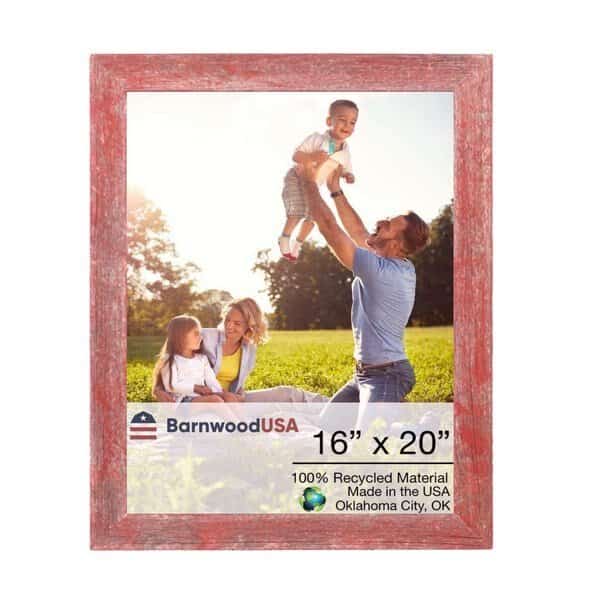 Rustic Farmhouse Reclaimed 16x20 Picture Frame (Rustic Red)