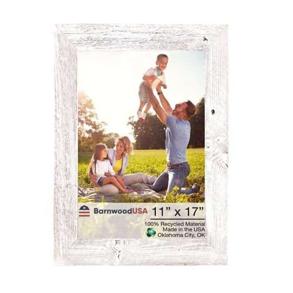 Rustic Farmhouse Reclaimed 11x17 Picture Frame (White Wash)