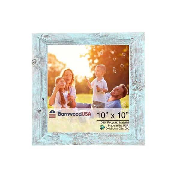 Rustic Farmhouse Reclaimed 10x10 Picture Frame (Robins Egg Blue)