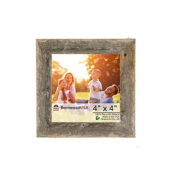 Rustic Farmhouse Reclaimed 4x4 Picture Frame (Nat. Weathered Gray)