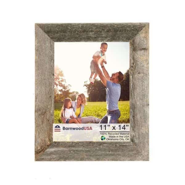 Rustic Farmhouse Reclaimed 11x14 Picture Frame (Weathered Gray)