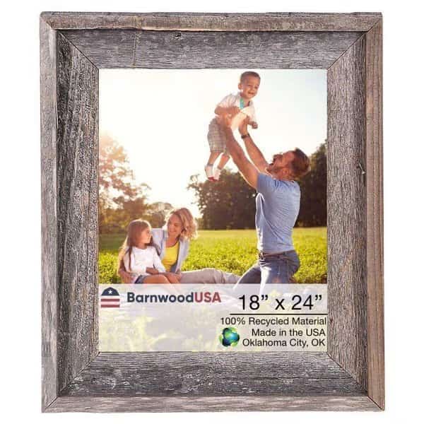 Rustic Signature Reclaimed 18x24 Picture Frame (Nat. Weathered Gray)