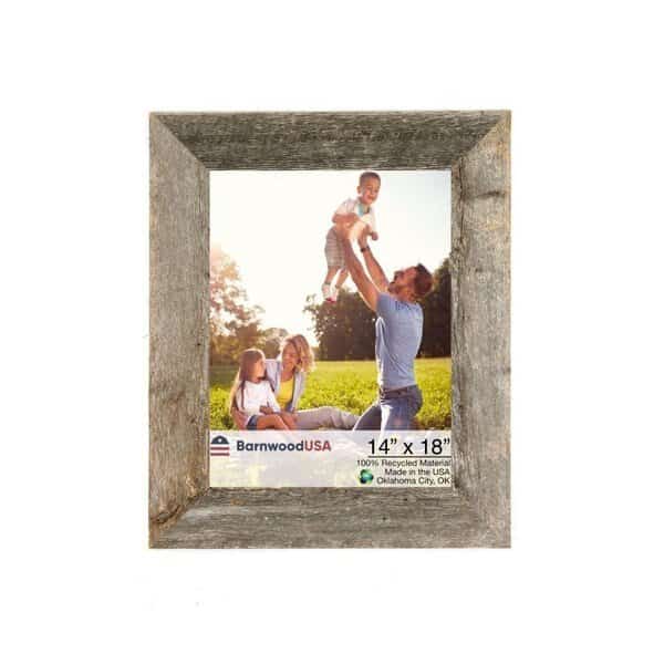 Rustic Farmhouse Reclaimed 14x18 Picture Frame (Nat. Weathered Gray)