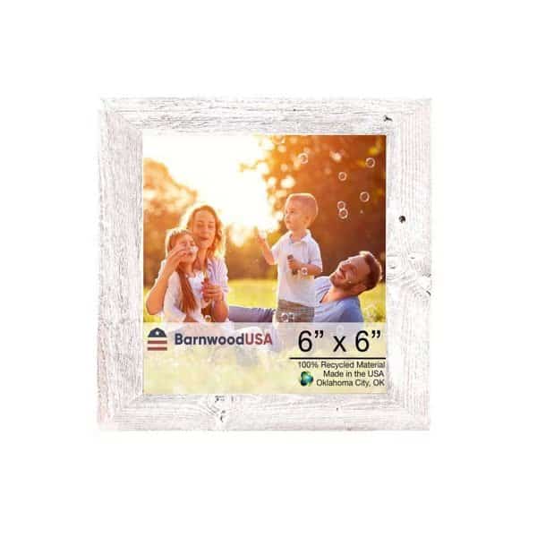 Rustic Farmhouse Reclaimed 6x6 Picture Frame (White Wash)