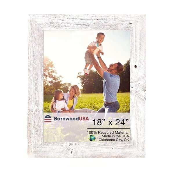 Rustic Farmhouse Reclaimed 18x24 Picture Frame (White Wash)