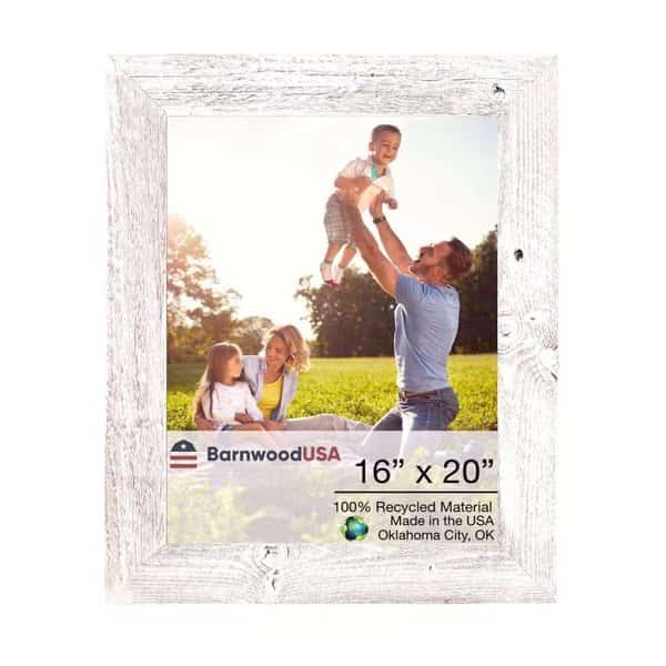 Rustic Farmhouse Reclaimed 16x20 Picture Frame (White Wash)