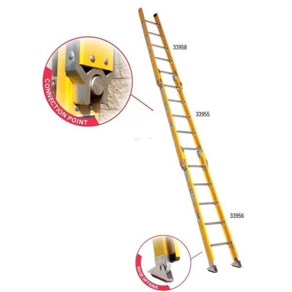 Parallel Sectional Ladder, 4' Base Section with Two-Way Shoes, 12"W, 300lb Load Capacity