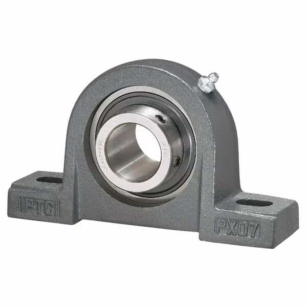 Pillow Block Unit, Medium Duty, Wide Inner Ring Insert, Set Screw, 50mm Bore, 2.5000 Bore Center H