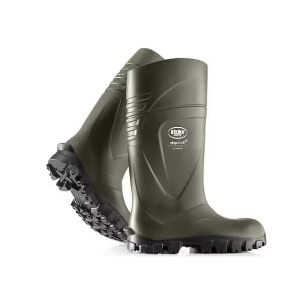 StepliteX SolidGrip PU Boot, Plain Toe, Green, Size Men 12 / Women 14