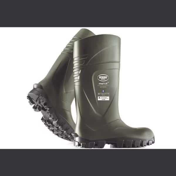 Unisex StepliteX Solidgrip Rubber Boots, Steel Toe, 15 in Height, Green, 13