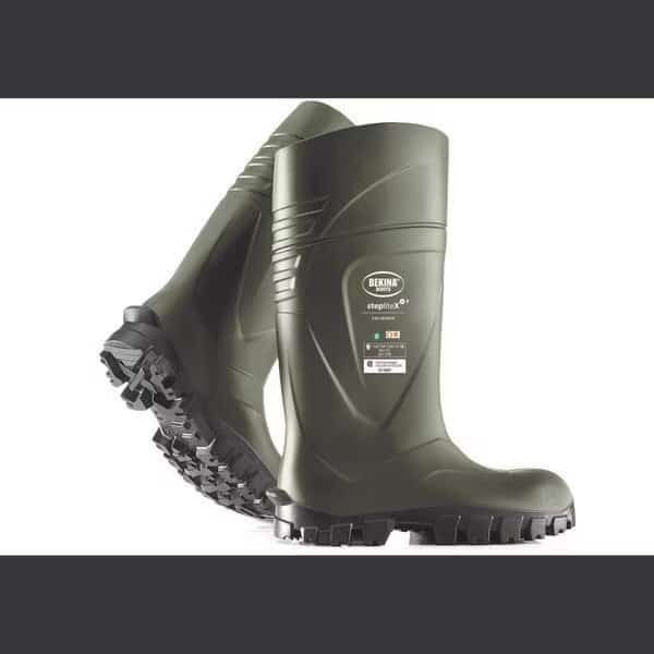StepliteX SolidGrip PU Boot, Composite Toecap, Green-Black, Sz 7