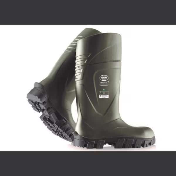 StepliteX Solidgrip, Unisex 15 in Composite Toe Rubber Boots, Green, Men 7 / Women 9