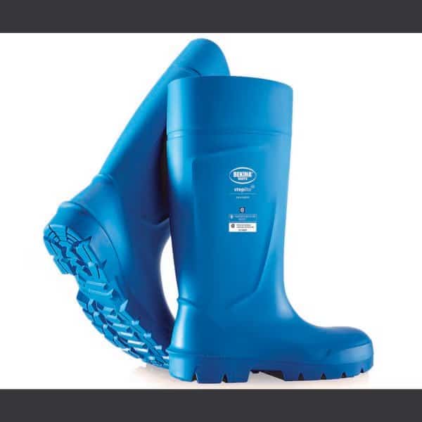 Unisex Steplite Easygrip Rubber Boots, Steel Toe, 15 in Height, Blue, 4