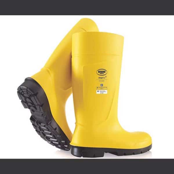 Unisex Steplite Easygrip Rubber Boots, Steel Toe, 15 in Height, Yellow, 13
