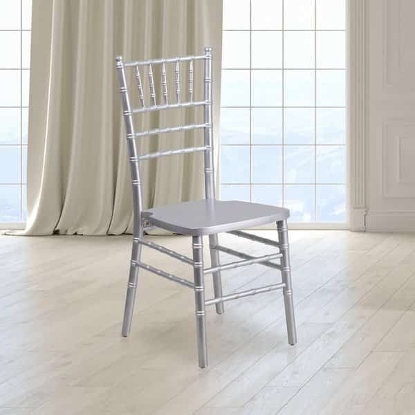 HERCULES Series Silver Wood Chiavari Chair, PK2