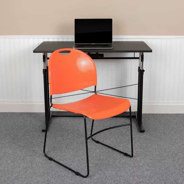 Orange Plastic Stack Chair, PK5