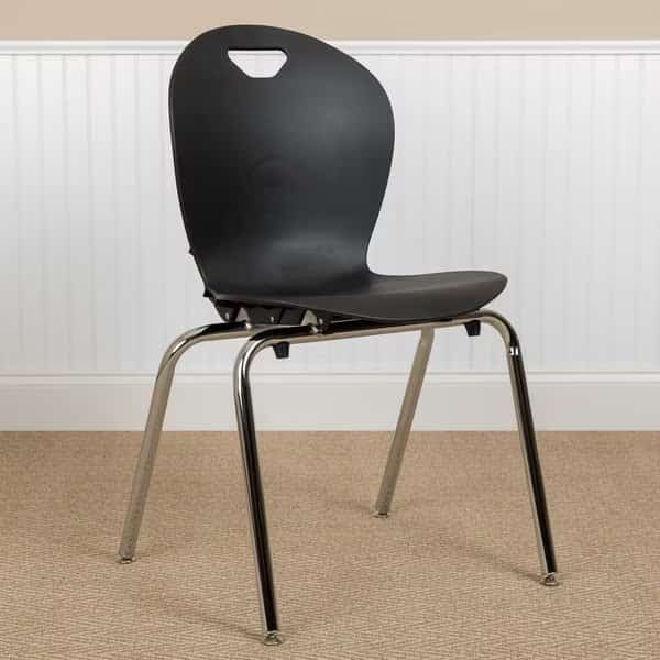 Advantage Titan Black Student Stack School Chair, 18"