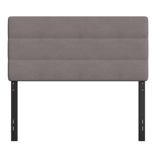 Gray Tufted Fabric Upholstered Full Headboard