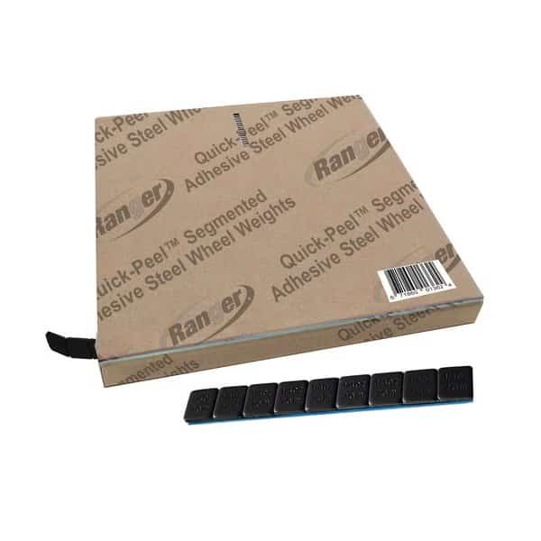 0.25 oz. / 1/2 Wide / Black Adhesive Steel Wheel Weights / 11 lbs, 700PK