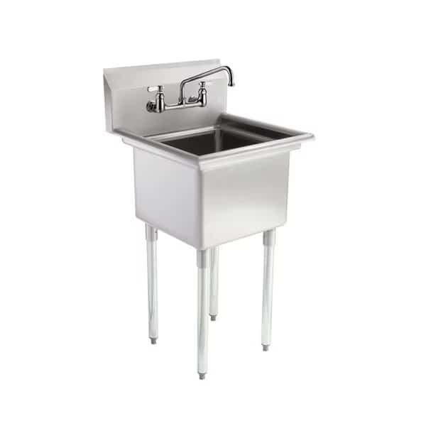 Stainless Steel Utility Sink-1 Compartment with 10 in. Faucet.