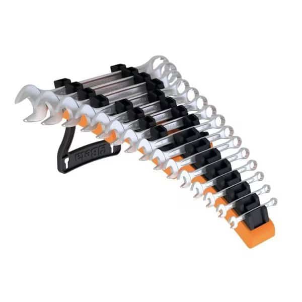 42/SP15 Offset Combination Wrench Set, 15 Pieces ranging from 6 to 24mm, with Bright Chrome Plated
