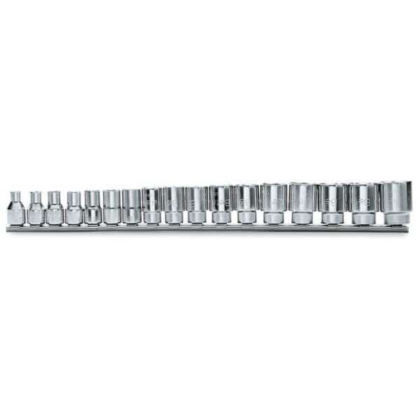 910A Set of 17 3/8 in Drive 6-Point Hand Socket, Metric 6mm-22mm