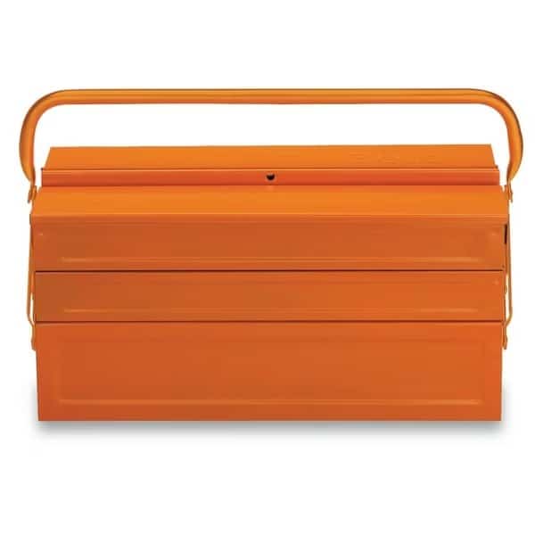 Tool Box, Steel, Orange, 17-3/4 in W x 8 in D