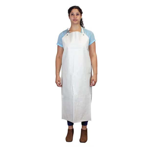 Heavy Duty Nitrile Industrial Apron, White, OSFM
