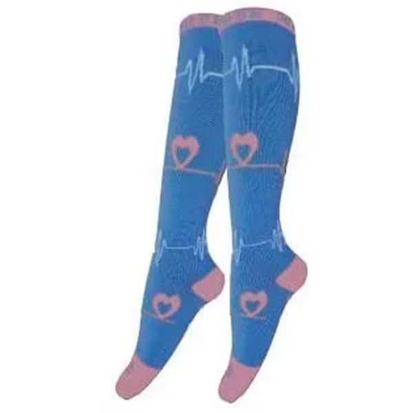 Heartbeat Compression Socks, Blue, PR