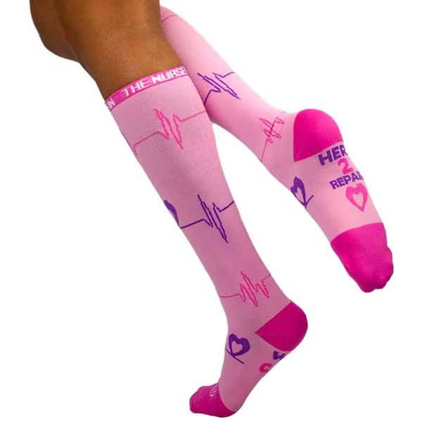 Heartbeat Compression Socks, Pink, PR