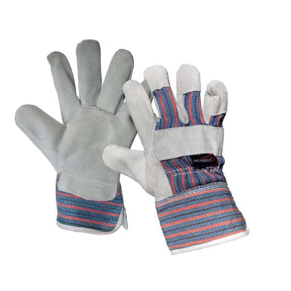 Economy Work Leather Safety Gloves, OSFM, PK3