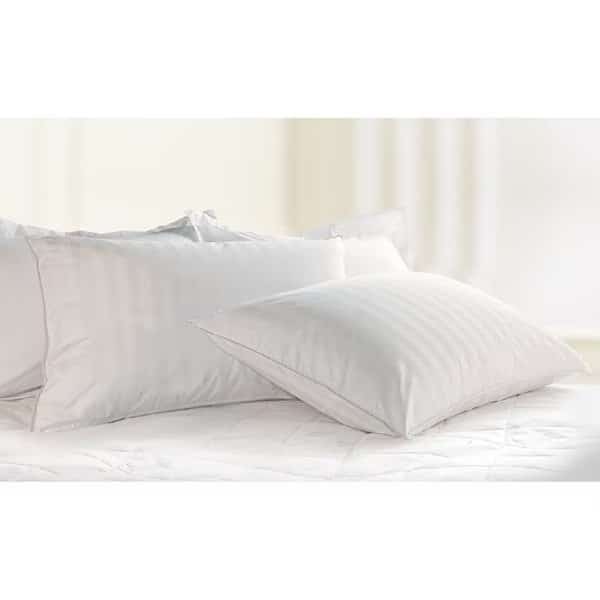Supreme 350 Thread-Count Cotton Damask White Down Pillow, king