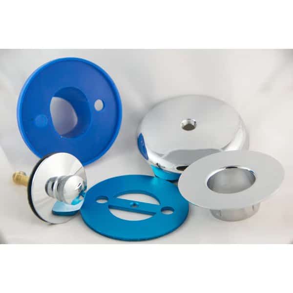 BIG Size Overflow Gasket Kit with Lift Turn Drain, Chrome, Bluevue, Mfr#: BIG-3OFS-LT-C