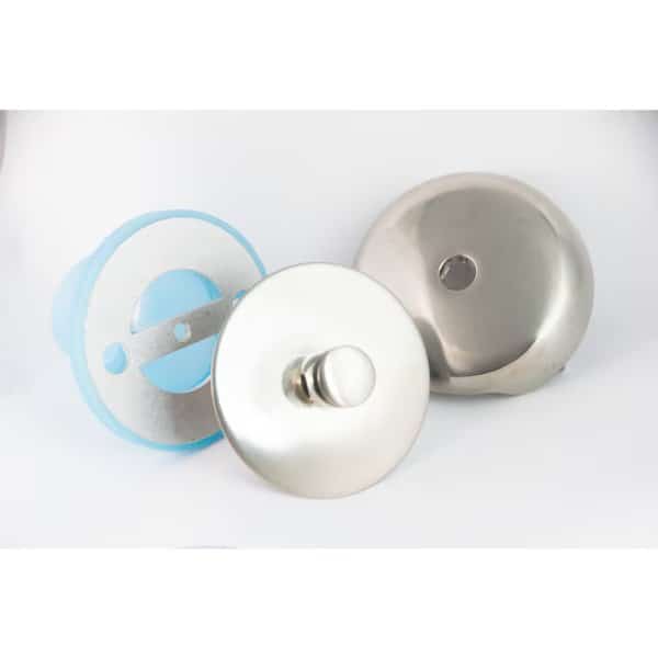 Overflow Gasket Kit with Oversized Drain Stopper, Brushed Nickel, Bluevue, Mfr#: BVT-3OFS-KY-BN