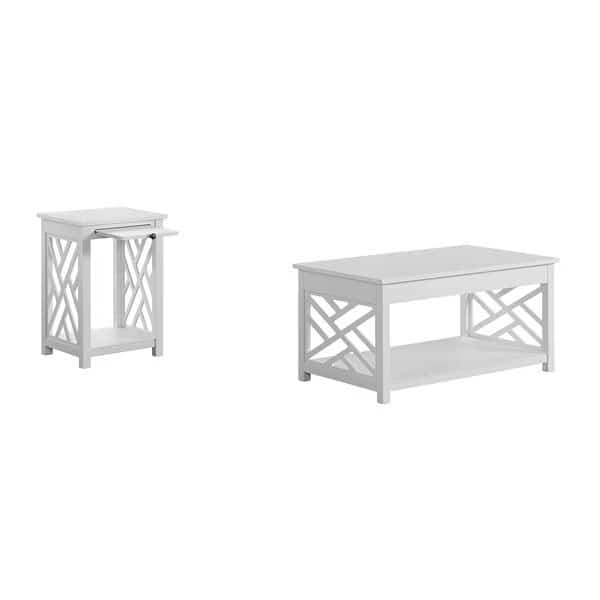 36 W, 22 L, 18 H, Pine with Composite Wood, White