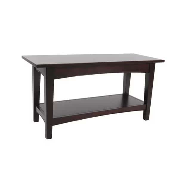 Shaker Cottage Bench with Shelf, Espresso