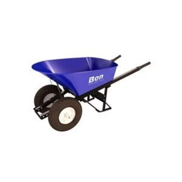 Barrow, Steel 6 Cubic Feet Tray, Double Knobby Tire-Stl Handle